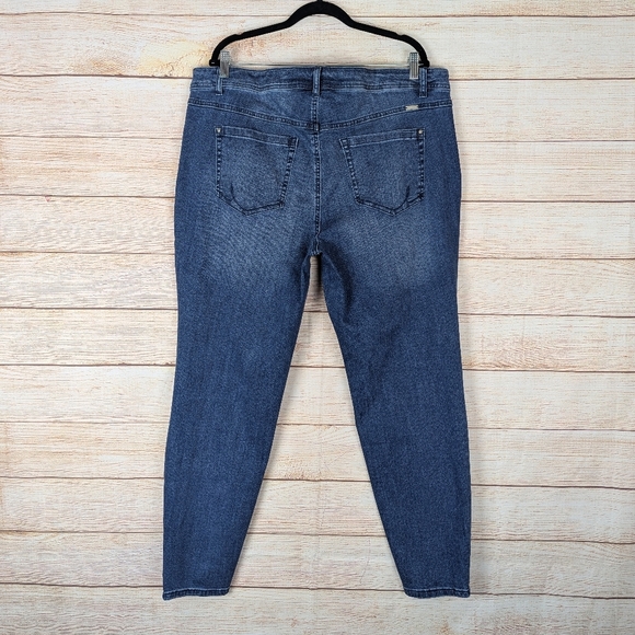 Inc Plus Size 20W Skinny Leg Tummy Control Embellished Blue Stretchy Jeans - Picture 10 of 13